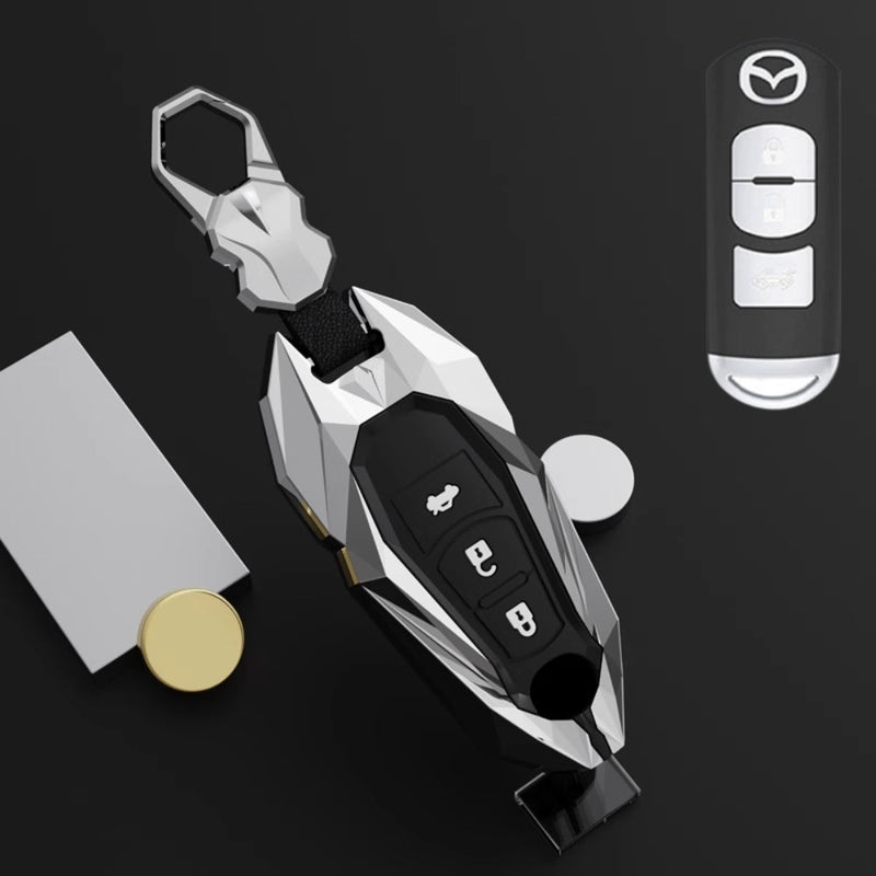 Load image into Gallery viewer, Mazda Zinc Alloy Car Key Fob Cover Case Remote For Mazda 2, 3, 5, 6, CX-3, CX-5, CX-7, CX-9
