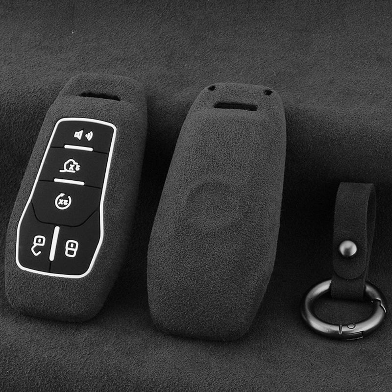 Load image into Gallery viewer, Ford High-Quality Suede Car Key Fob Protective Case Cover For Fusion, Mondeo, Mustang, Explorer, Edge, EcoSport
