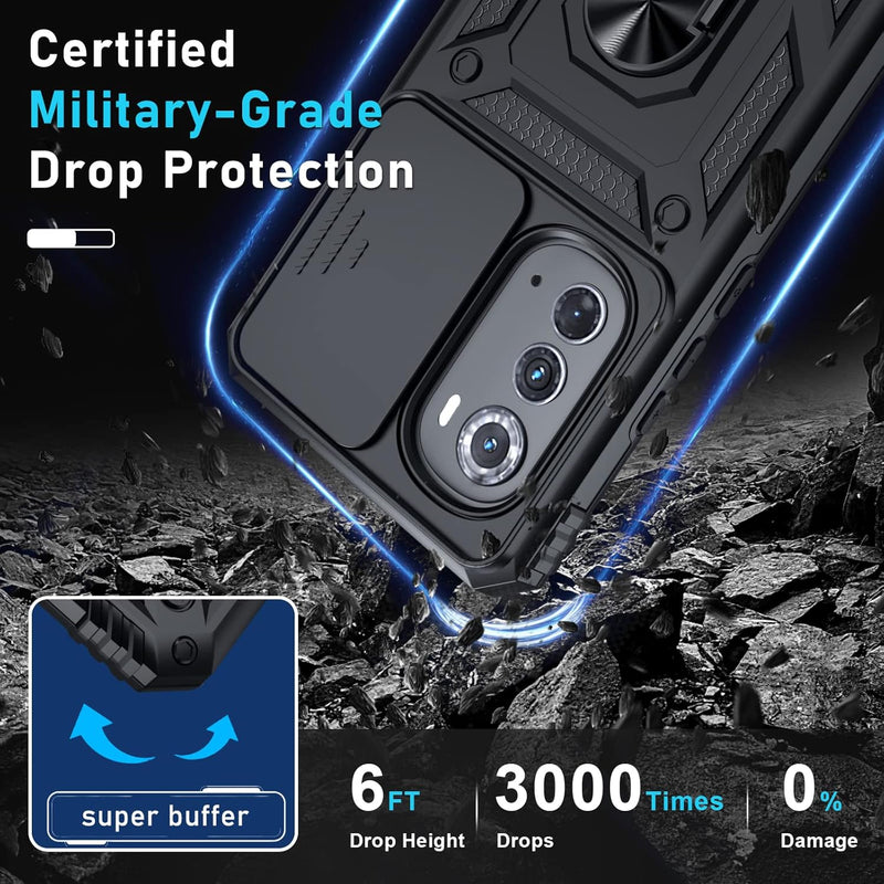 Load image into Gallery viewer, [Magnetic Ring Kickstand][Camera Cover] Motorola Moto Edge 2022 - Shield Shockproof Rugged Heavy Duty Case - Polar Tech Australia
