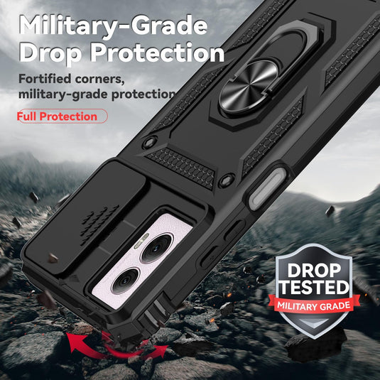 [Magnetic Ring Kickstand][Slide Camera Cover] Motorola Moto G Power 2024 - Shield Shockproof Rugged Heavy Duty Case - Polar Tech Australia