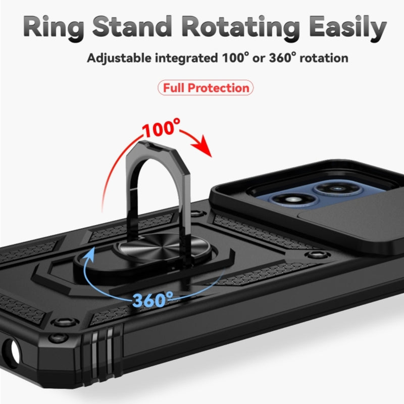 Cargue la imagen en el visor de la galería, Motorola Moto G 5G (2024) - Heavy Duty Ring Holder Case with Shockproof &amp; Camera Guard Design - Polar Tech Australia
