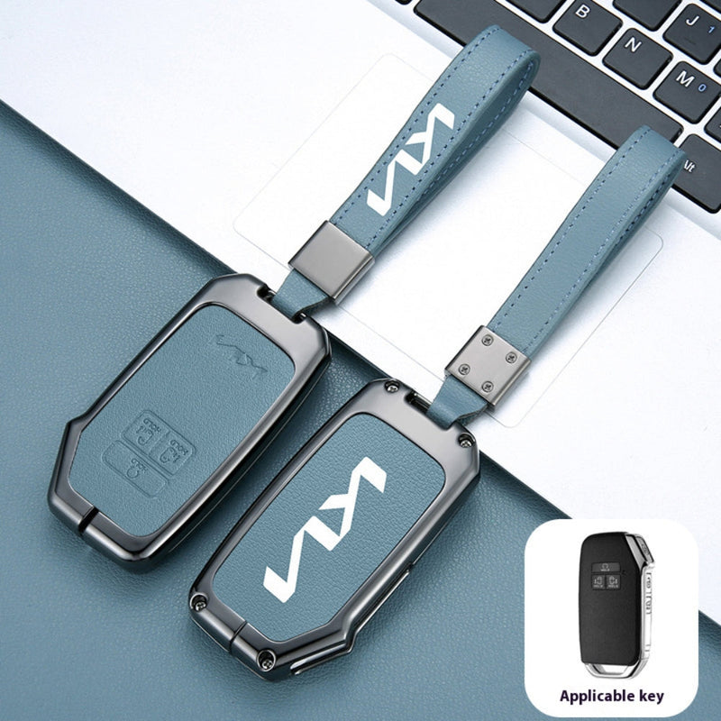 Load image into Gallery viewer, Kia Zinc Alloy Leather Car Key Protection Fob Case Cover For Sportage, Carnival, Sedona, K3, K4, K5

