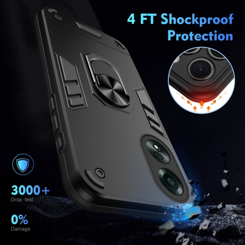 Load image into Gallery viewer, OPPO A17 (CPH2477) - Shockproof Metal Ring Holder Phone Case - Polar Tech Australia
