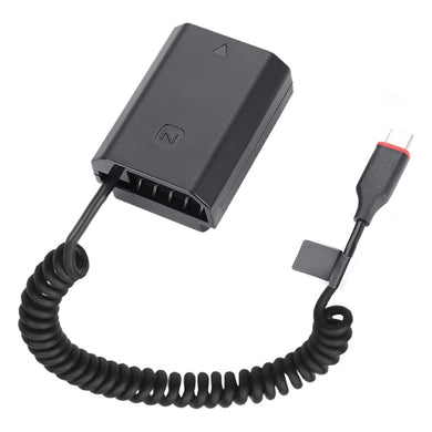 [NP-FZ100][Type-C] Sony Alpha FX3 A7C A7M3 A7M4 A7S3 A7R3 A7R4 A9 ILCE-9 - Cameras Spring Cable Dummy Battery - Polar Tech Australia
