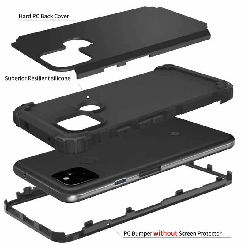 Cargue la imagen en el visor de la galería, Google Pixel 4A 5G - Silicone Hybrid PC Shockproof Phone Case - Polar Tech Australia
