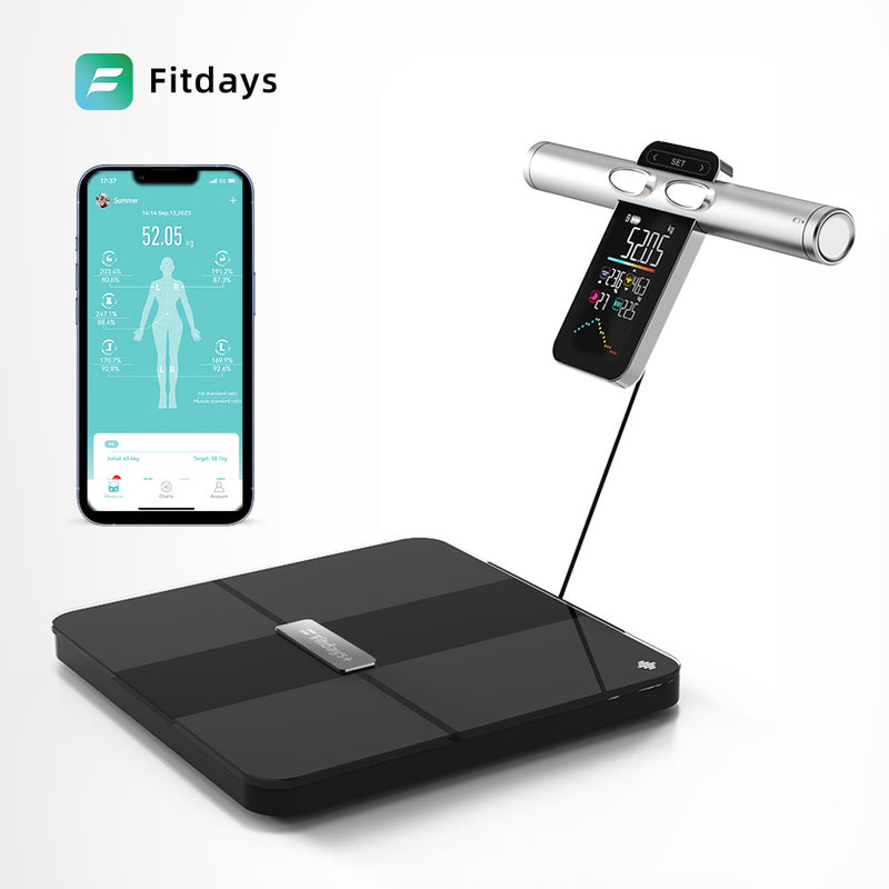 Chargez l&#39;image dans la visionneuse de la galerie, Fitdays Wireless Bluetooth Professional 8-electrode Body Fat Scales with Hand Sensor Full Body Composition BMI Scale
