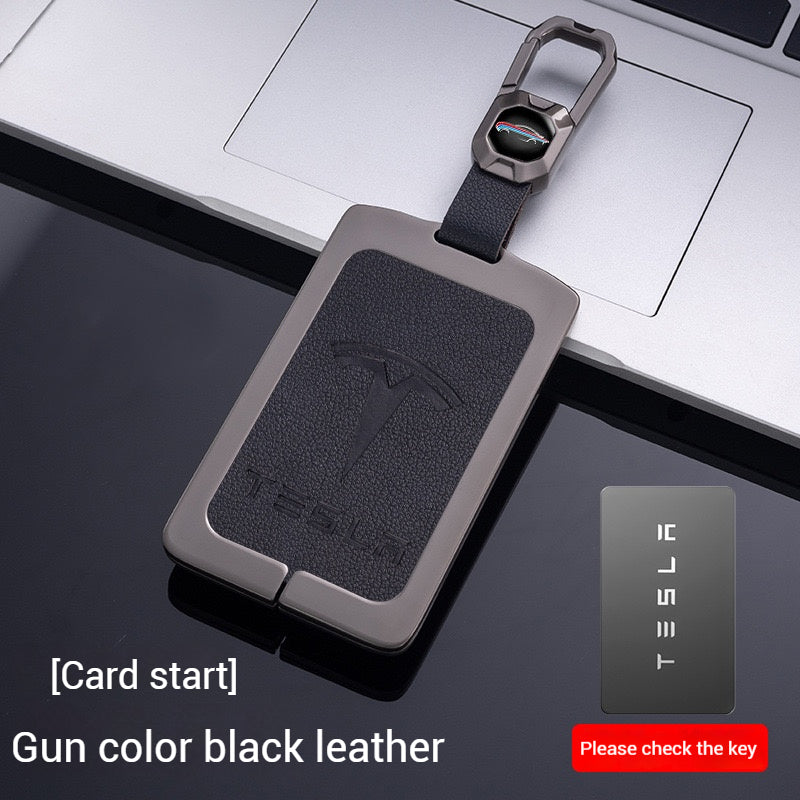 Cargue la imagen en el visor de la galería, Tesla Metal + PU Leather Smart Key Card Case for Model 3, S, Y, X
