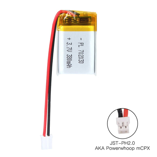[PH2.0-JST Connector][702030] Universal 380mAh 3.7V Rechargeable Li-Ion Lithium Polymer Battery - Polar Tech Australia