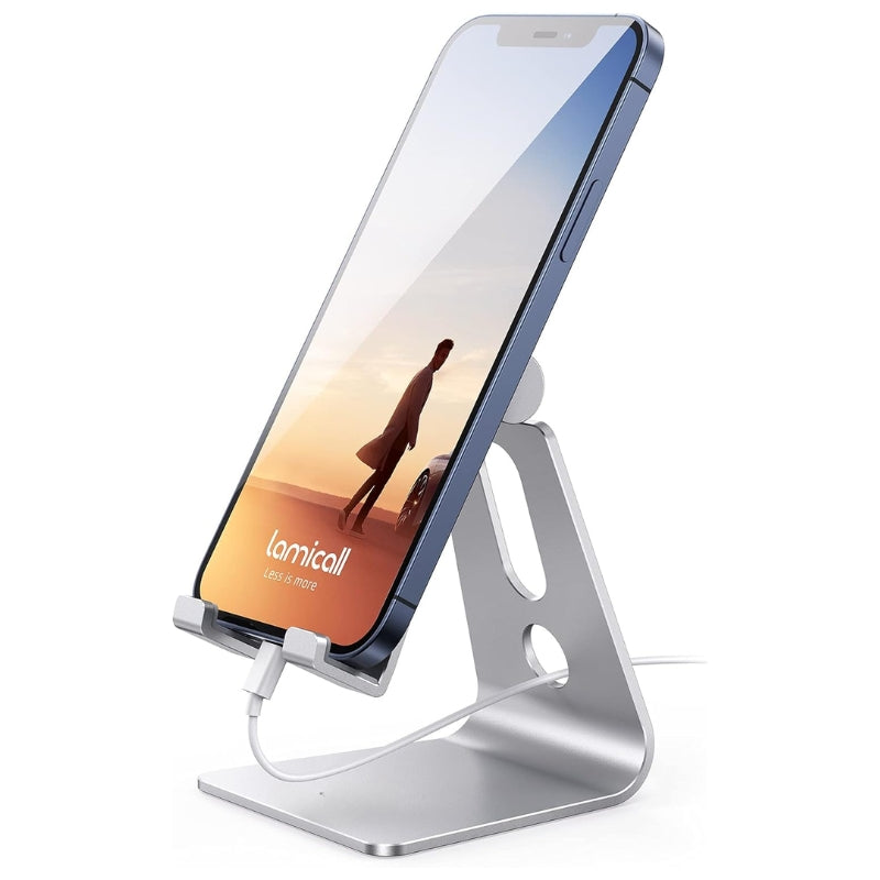 Chargez l&#39;image dans la visionneuse de la galerie, Adjustable Cell Phone Stand, Lamicall Phone Stand Cradle, Dock, Holder Compatible with iPhone Samsung Accessories Desk, Android Smartphone
