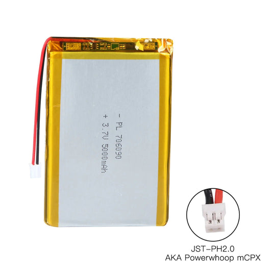 [PH2.0-JST Connector][706090] Universal 5000mAh 3.7V Rechargeable Li-Ion Lithium Polymer Battery - Polar Tech Australia