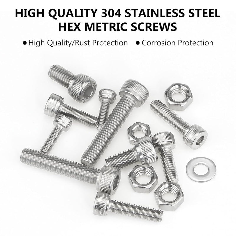 Load image into Gallery viewer, [1080 Pieces] Stainless Steel M2 M3 M4 Hex Socket Screws, Bolts, Nuts &amp; Washers Set with Storage Box
