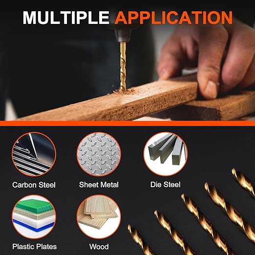 Cargue la imagen en el visor de la galería, [99 in 1] High Speed Steel Titanium Twist Drill Bit Set for Steel, Wood, Plastic, Metal, Copper, Aluminum Alloy with Storage Case
