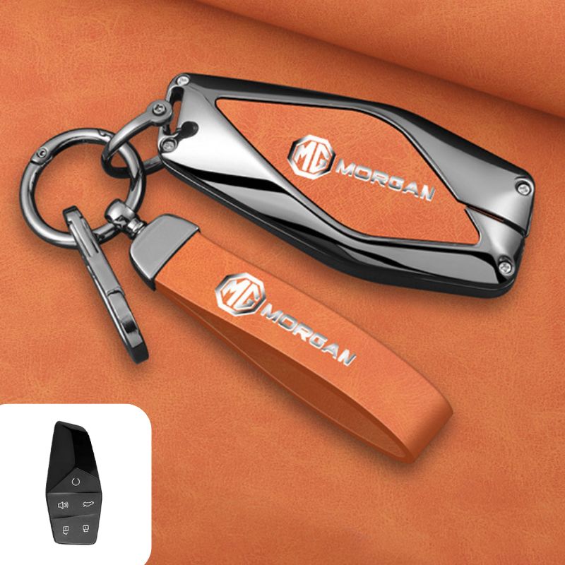 Cargue la imagen en el visor de la galería, MG Zinc Alloy + PU Leather Smart Remote Control Car Key Fob Case Cover For MG ONE
