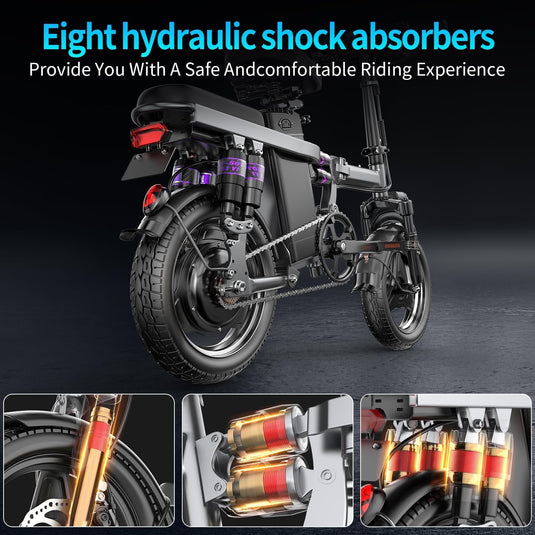 [Model: F12] E-GO 400W High Power Long Range Foldable Electric Bike Bicycle - Polar Tech Australia