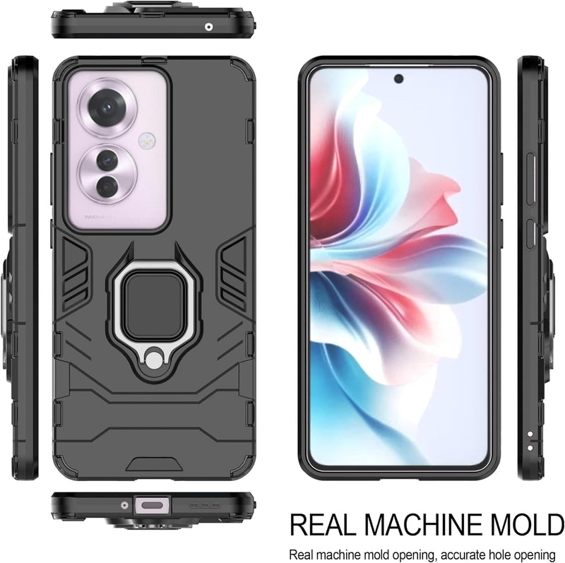 Cargue la imagen en el visor de la galería, OPPO Reno11 F 5G (CPH2603) - Heavy Duty Armor Case With Ring Holder Stand - Polar Tech Australia
