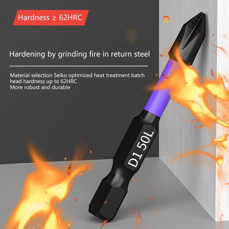 Load image into Gallery viewer, [6 in 1] Magnetic Anti-Shock Batch PH2 Head Screwdriver Head Electric Drill Phillips Impact Driver Bit Set
