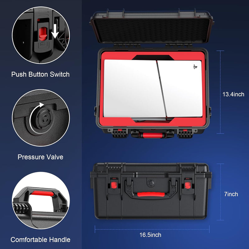 Cargue la imagen en el visor de la galería, SONY PlayStation 5 Pro / PS5 Pro - Heavy Duty Waterproof All-in-one Multifunction Durable Carry Box Travel Storage Suitcase
