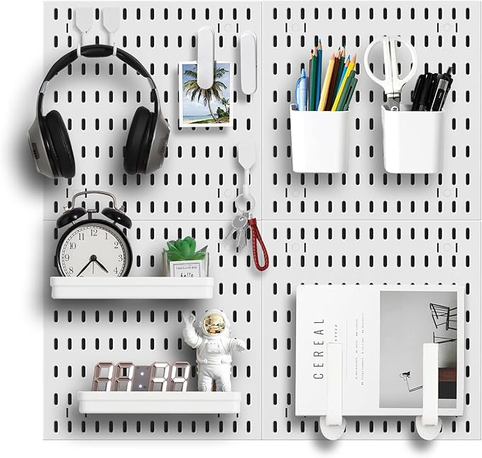 Cargue la imagen en el visor de la galería, Revamp Your Space With A Versatile Pegboard Kit - Effortlessly Organize Home, Office, And Gaming Setup With Customizable Hanging Solutions
