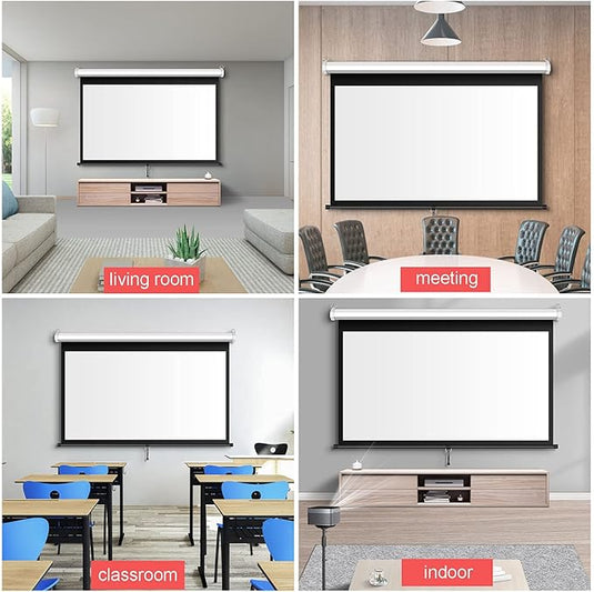 Foldable Auto-Lock Projector Wall Screen 16:9 Support 4K FHD 3D For Indoor Office Presentation Home Theater