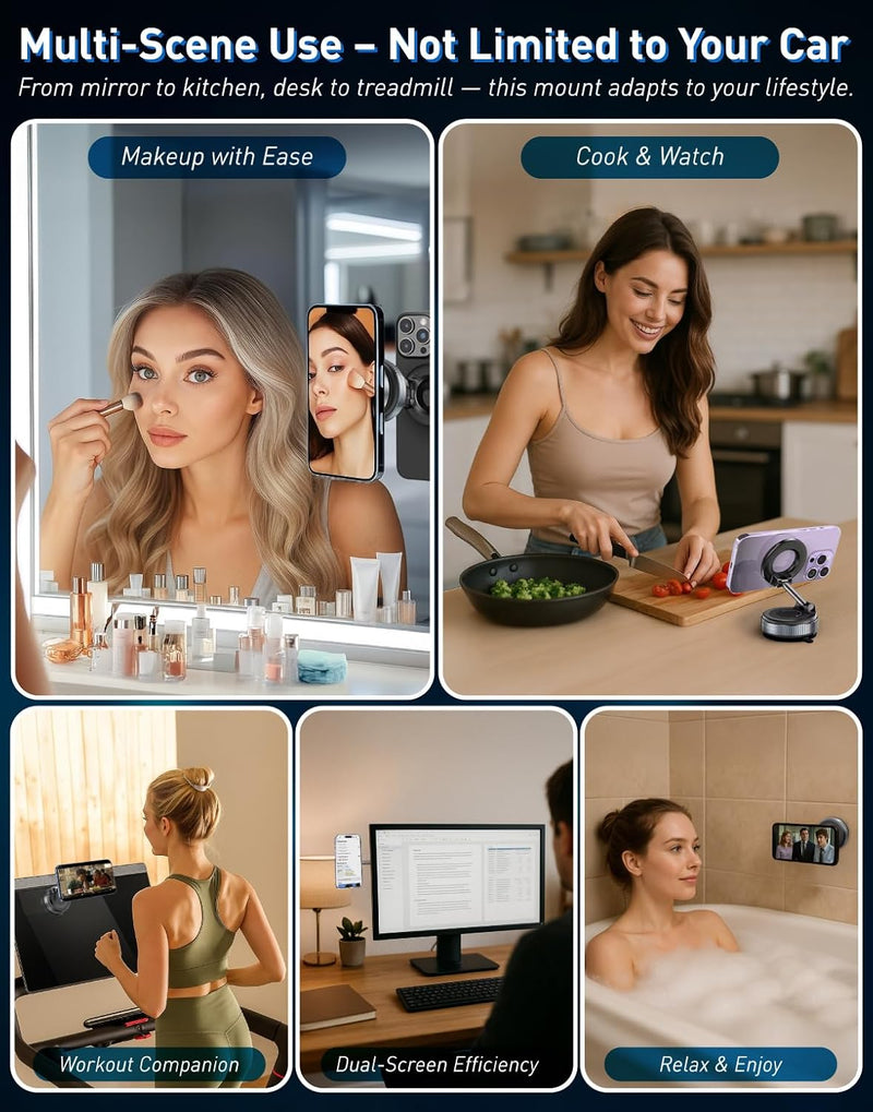 Cargue la imagen en el visor de la galería, [PT-104] Epoxy Suction Magnetic Car Holder 360° Rotation for Car Dashboard &amp; Wind Screen Strong Magnet
