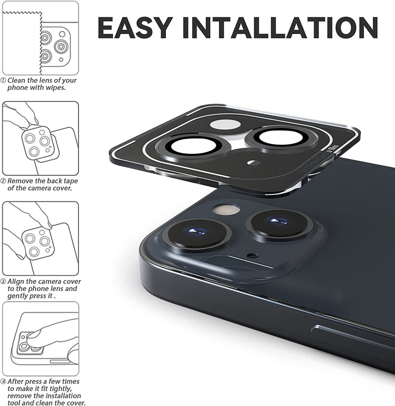 Cargue la imagen en el visor de la galería, [Black Aluminium Alloy] iPhone 13 Pro &amp; 13 Pro Max Back Rear Camera Lens Glass Protector - Polar Tech Australia
