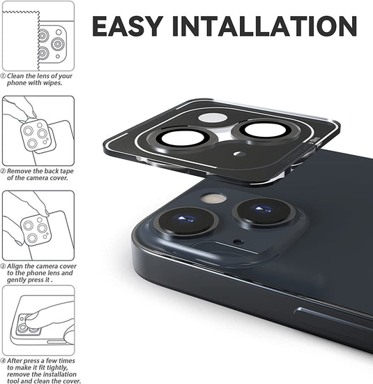 [Black Aluminium Alloy] iPhone 14 & 14 Plus - Back Rear Camera Lens Glass Protector - Polar Tech Australia