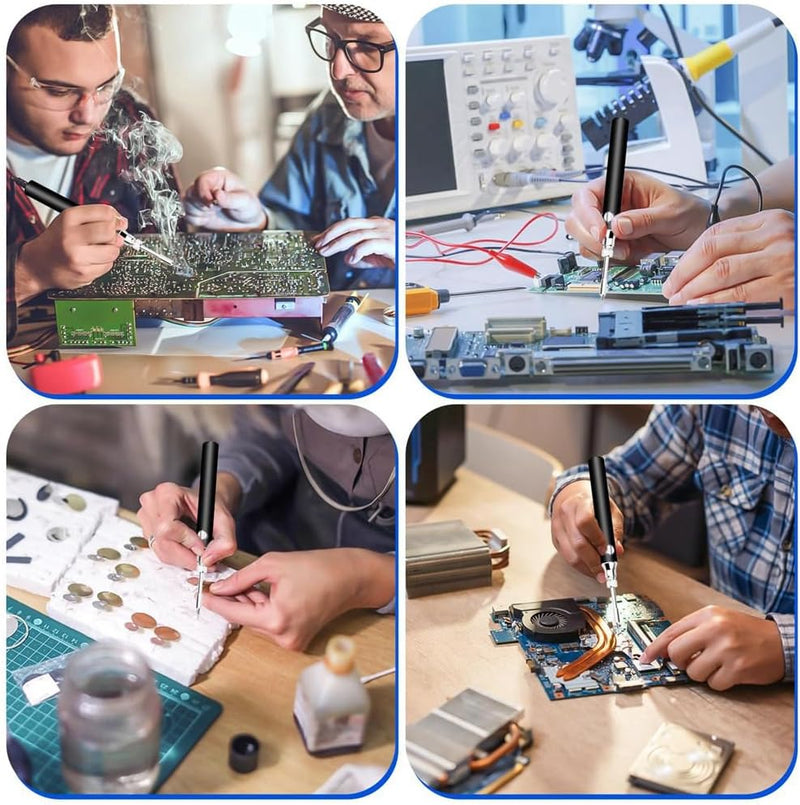 Cargue la imagen en el visor de la galería, [Battery Power][Max 450℃] Komax 3 Level Adjustable Temperature Portable Type-C Chargeable Built-in Battery Soldering Iron Station - Polar Tech Australia

