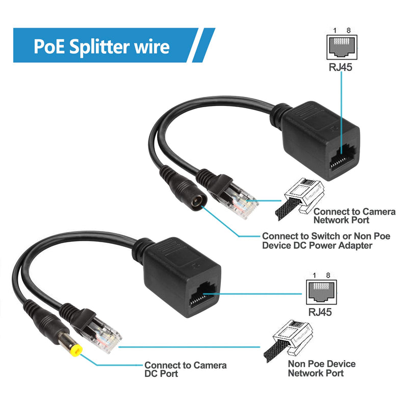 Cargue la imagen en el visor de la galería, [Pair] Passive PoE Injector and PoE Splitter Kit with 5.5x2.1 mm DC Connector CCTV Camera - Polar Tech Australia
