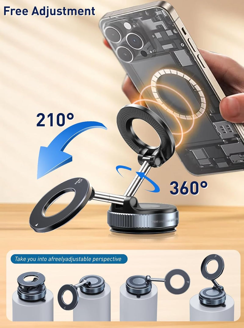 Cargue la imagen en el visor de la galería, [PT-104] Epoxy Suction Magnetic Car Holder 360° Rotation for Car Dashboard &amp; Wind Screen Strong Magnet
