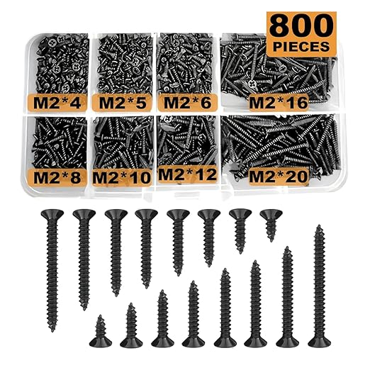 Load image into Gallery viewer, [800 Pieces] Black Alloy Steel M2 Self Tapping Screws PC Computer Laptop Mobile Phone Printer Electronics Screw Set
