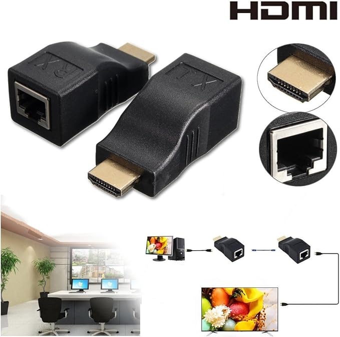 Cargue la imagen en el visor de la galería, [HDTV-30M] Full HD 1080P RJ45 Cat5e &amp; Cat6 to HDMI 30M Extender Pair - Polar Tech Australia
