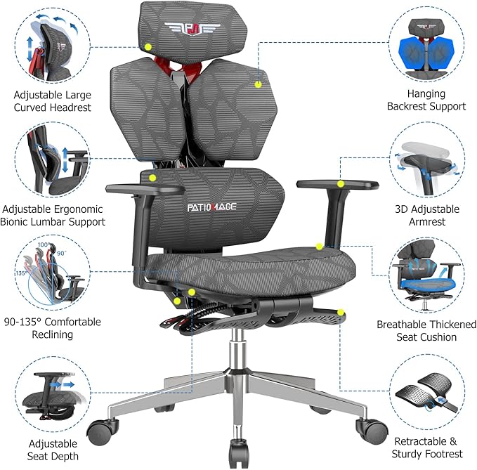 Cargue la imagen en el visor de la galería, Breathing Mesh Ergonomic Gaming Chair Swivel Computer Office Chair
