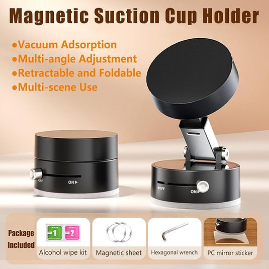 [A2] Universal Super Strong Secure Vacuum Suction MagSafe Compatible Magnet Phone in-Car Holder