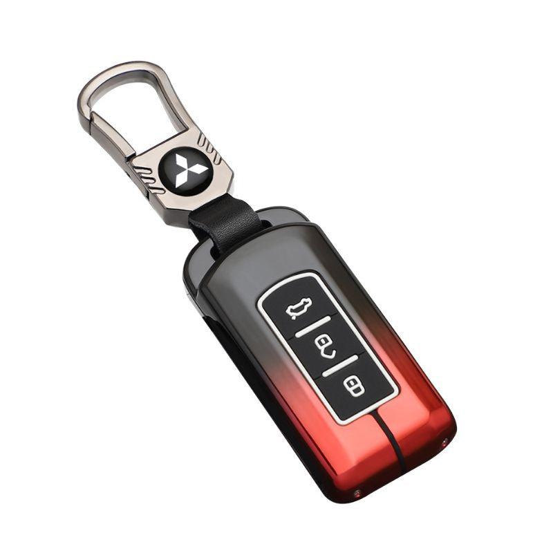 Cargue la imagen en el visor de la galería, Mitsubishi Zinc Alloy + Silicone Car Key Fob Case Cover For Outlander, Eclipse Cross, ASX, Pajero, Lancer
