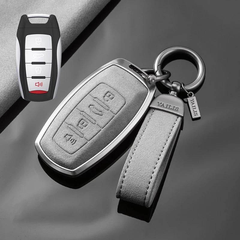Cargue la imagen en el visor de la galería, Great Wall High-Quality Suede Car Key Fob Case Cover For Haval Raptor, Dargo 2nd Gen, Xiaolong Max, Shenshou, H6
