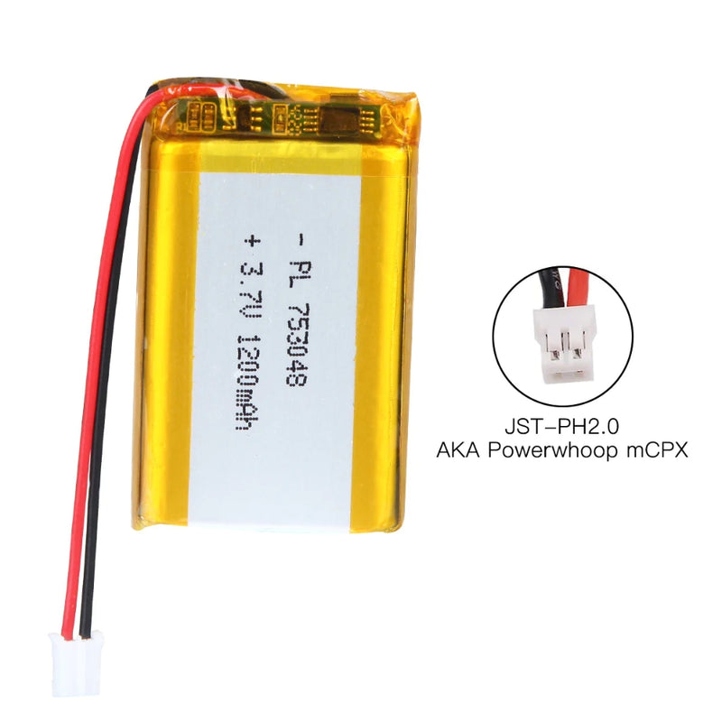 Load image into Gallery viewer, [PH2.0-JST Connector][753048] Universal 1200mAh 3.7V Rechargeable Li-Ion Lithium Polymer Battery - Polar Tech Australia
