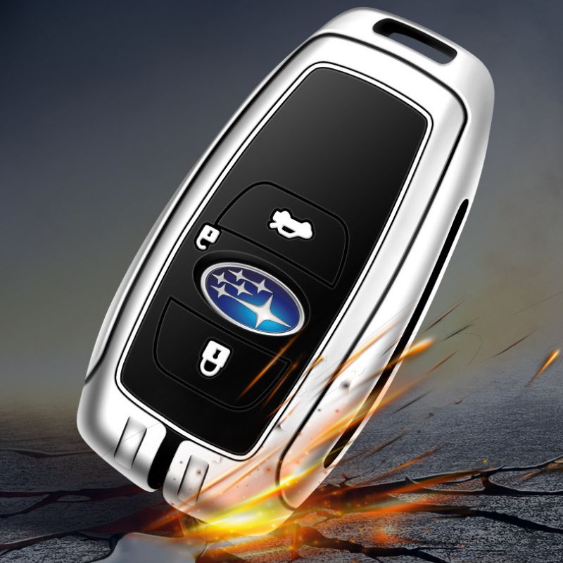 Cargue la imagen en el visor de la galería, Subaru Metal Shell &amp; Soft Silicone Full Protection Remote Car Key Fob Case Cover For Outback, Forester, Impreza, WRX, XV, Crosstrek, Legacy
