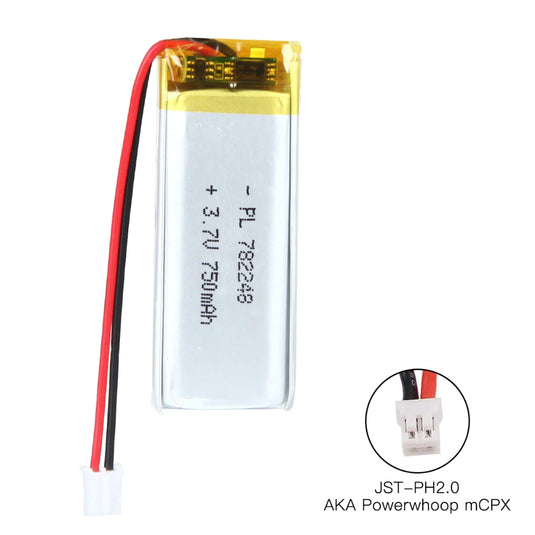 [PH2.0-JST Connector][782548] Universal 750mAh 3.7V Rechargeable Li-Ion Lithium Polymer Battery - Polar Tech Australia