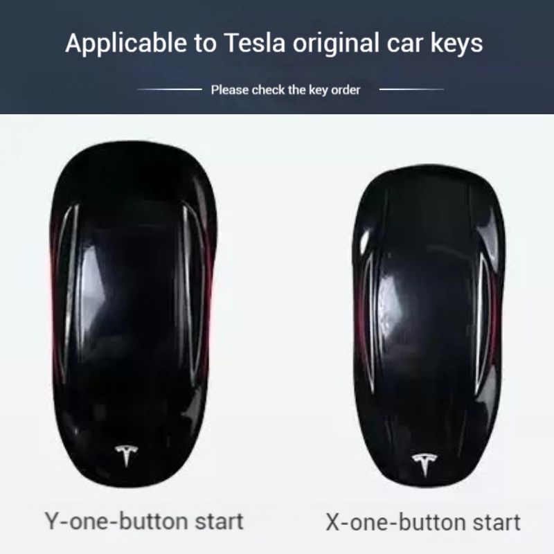 Cargue la imagen en el visor de la galería, Tesla Metal + PU Leather Smart Car Key Fob Case for Model 3, S, Y, X
