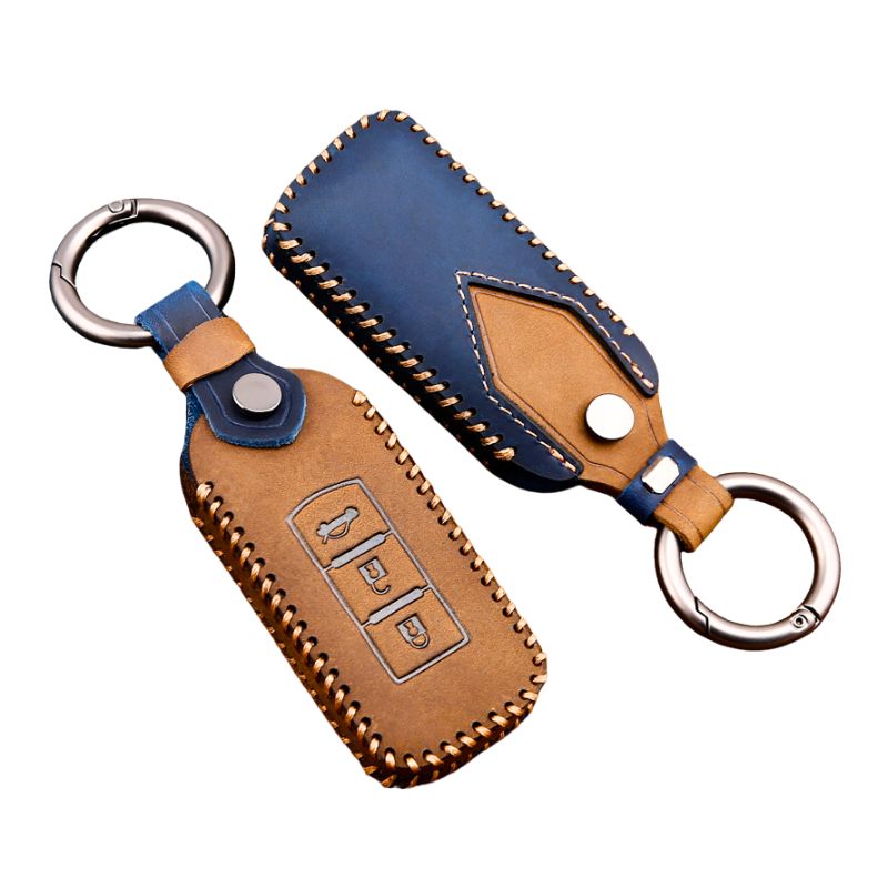 Cargue la imagen en el visor de la galería, Mitsubishi Genuine Leather Full Protection Smart Key Fob Case Cover For Outlander, ASX, Pajero Sport, Eclipse Cross
