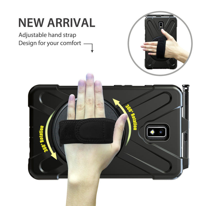 Chargez l&#39;image dans la visionneuse de la galerie, Samsung Galaxy Tab Active 2 8&quot; 2017 (T390/T395) Heavy Duty 360 Degree Rotate Stand Hand Strap Case - Polar Tech Australia
