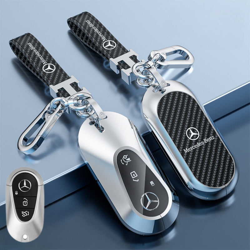Chargez l&#39;image dans la visionneuse de la galerie, Mercedes Benz Zinc Alloy + Carbon Fiber Texture Car Key Fob Case Cover For Benz A, B, C, E, S, G-Class, GLA, GLB, GLC, GLE, GLS, CLA, CLS, EQC - Polar Tech Australia
