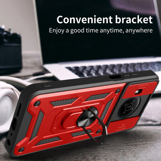 Nokia C21 - Heavy Duty Ring Holder Case with Shockproof & Camera Guard Design