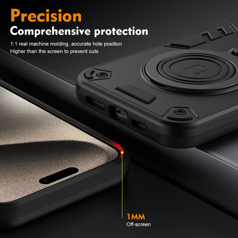 Chargez l&#39;image dans la visionneuse de la galerie, Nothing Phone (2) - Metal Ring 360 Degree Rotating Holder PC Hybrid TPU Phone Case
