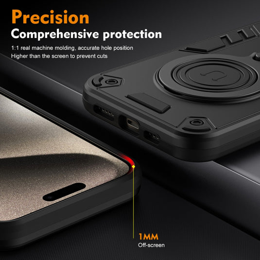 Nothing Phone (2) - Metal Ring 360 Degree Rotating Holder PC Hybrid TPU Phone Case