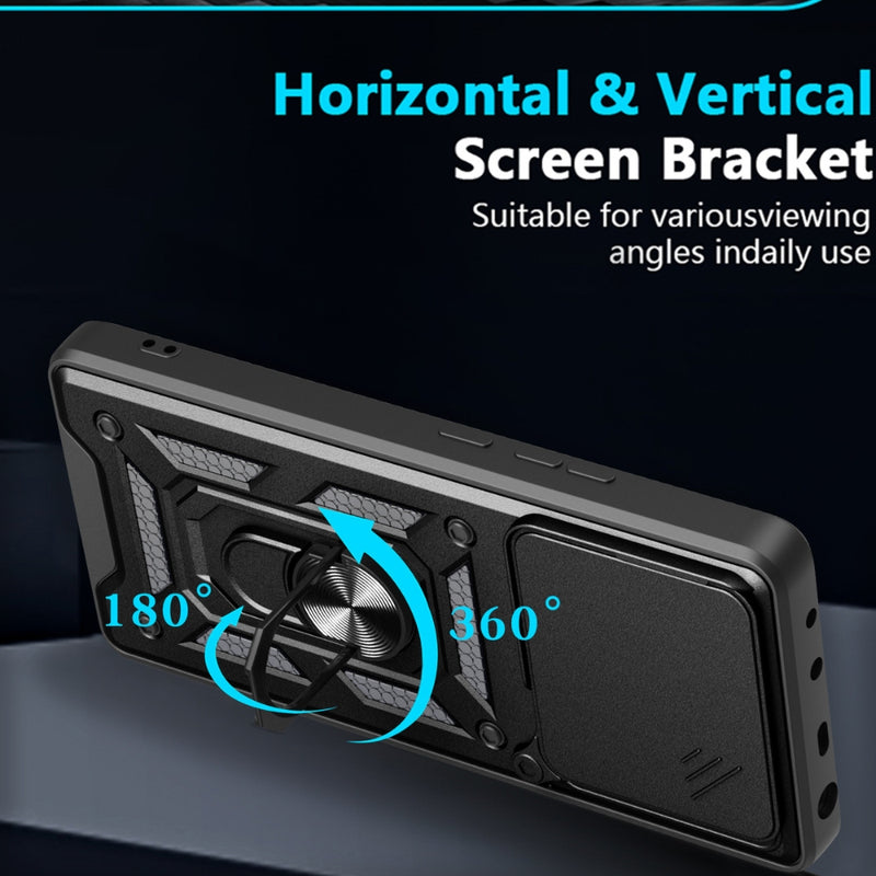 Cargue la imagen en el visor de la galería, Motorola Moto Edge 60 Fusion - Heavy Duty Ring Holder Case with Shockproof &amp; Camera Guard Design - Polar Tech Australia
