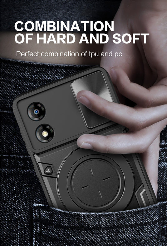 [Ring Rotating Stand][Camera Lens Cover] Motorola Moto E13 - Shield Shockproof Rugged Heavy Duty Case - Polar Tech Australia