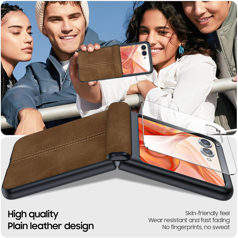 Load image into Gallery viewer, Motorola Moto Razr 50 Ultra/Razr Plus 2024 - Hinge Protection &amp; Thin PU Leather Matte PC Shockproof Case - Polar Tech Australia
