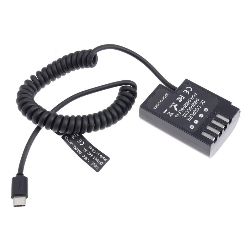 Load image into Gallery viewer, [DMW-BLF19/DCC12][Type-C] Panasonic GH3 GH4 GH5 GH5s - Cameras Spring Cable Dummy Battery - Polar Tech Australia
