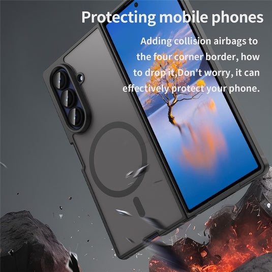Samsung Galaxy Z Fold7 5G - Fan Dun Series TPU Hybrid PC Frosted Magsafe Phone Case